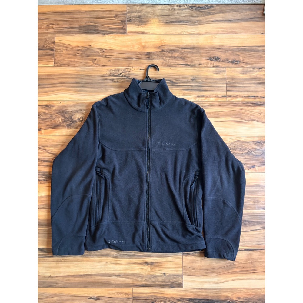 Columbia Titanium Mens Full Zip Fleece Jacket Black SM7628 Medium M